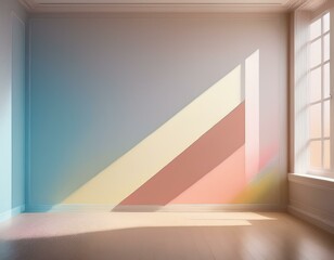 Light Reflection Painting: Watercolor Pastel Colors on Empty Wall