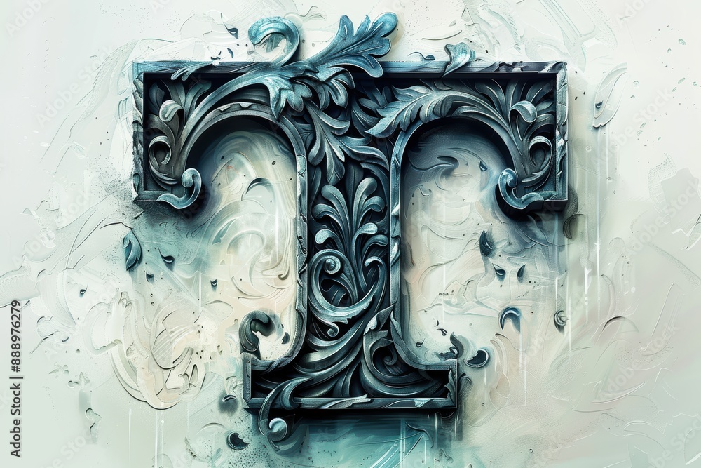 Fototapete an artistic illustration of the letter t beautifully crafted with intricate details and a creative f