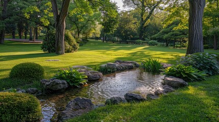 Lush greenery in tranquil setting