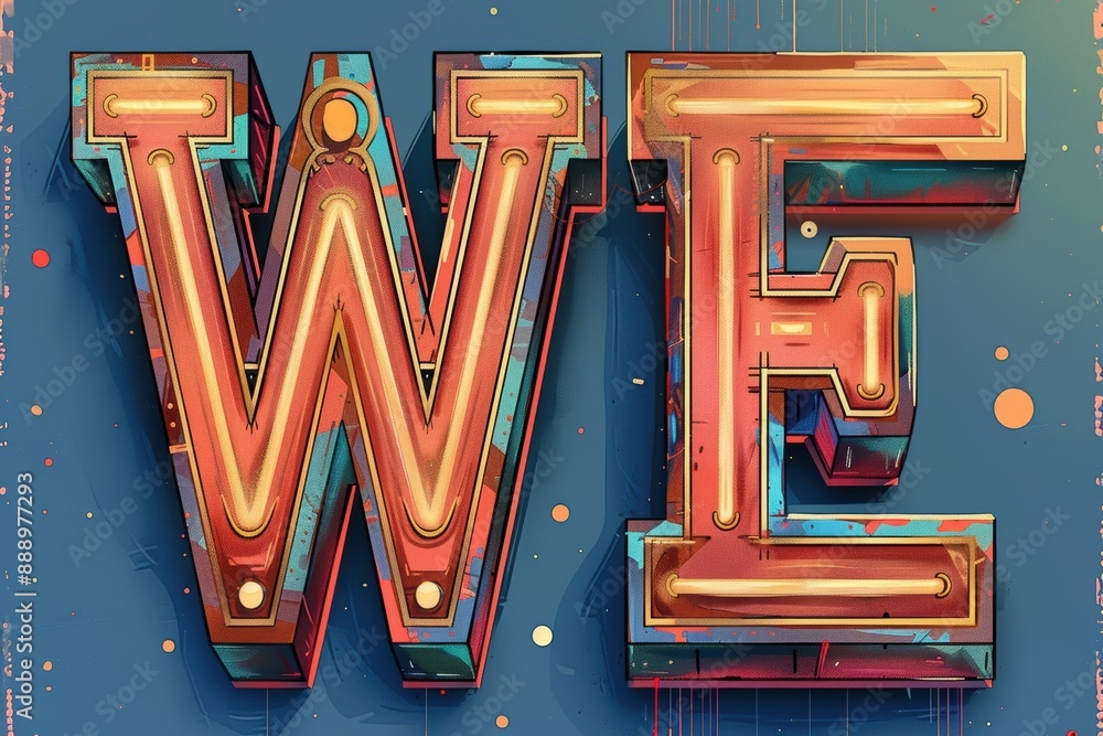 Fototapete a creative illustration of the letter w crafted with a blend of modern and vintage styles creating a