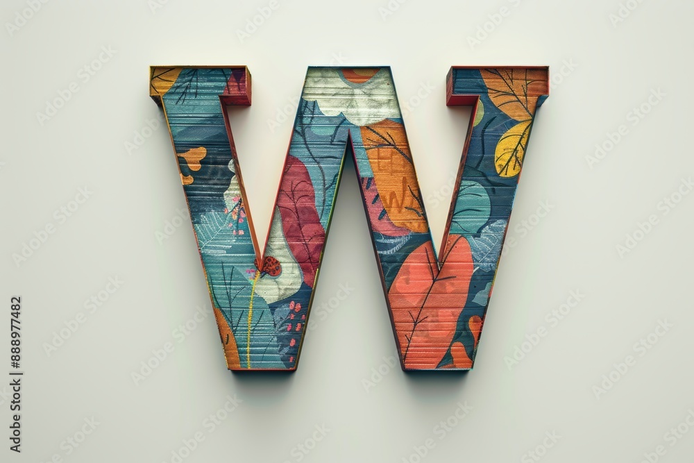 Fototapete a creative illustration of the letter w designed with a mix of textures and layers creating a rich a