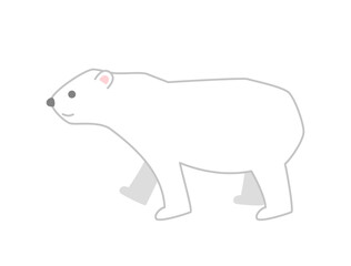 シンプルで可愛いシロクマのイラスト
