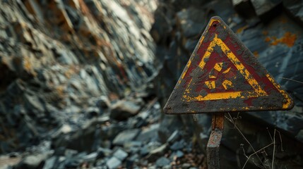 A warning sign on mined areas