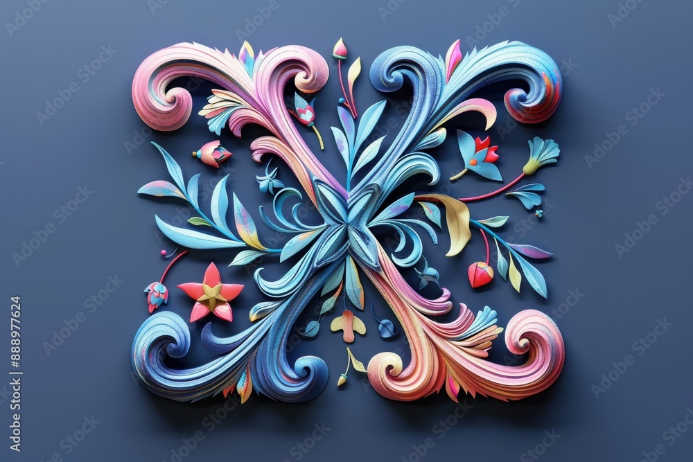 Fototapete an artistic illustration of the letter x creatively designed with intricate patterns and vibrant col