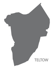 Teltow German city map grey illustration silhouette shape