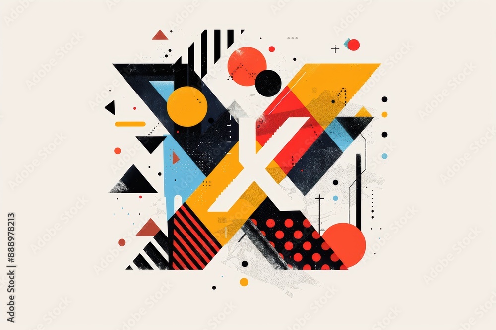 Fototapete an abstract illustration of the letter y using geometric shapes and patterns to create a visually ap