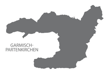 Garmisch-Partenkirchen German city map grey illustration silhouette shape