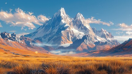 Fototapeta premium Majestic mountains under clear skies