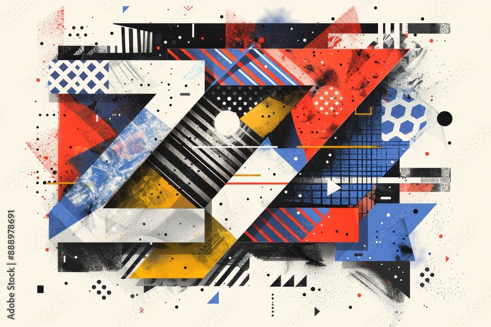 Fototapete an abstract illustration of the letter z with geometric shapes and patterns that create a sense of d