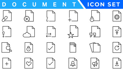 Document line icon set. Documents symbol collection. Different documents icons vector illustration