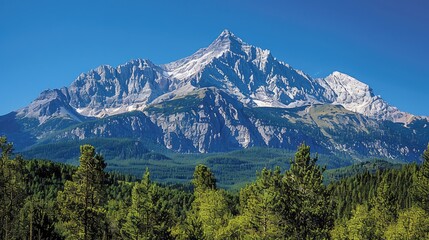 Fototapeta premium Majestic mountains under clear skies