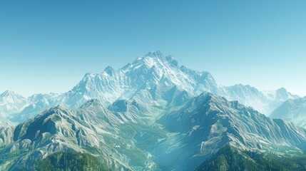 Majestic mountains under clear skies