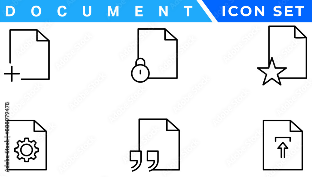 Poster document line icon set. documents symbol collection. different documents icons vector illustration