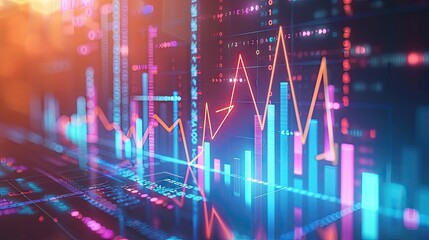 Colorful data visualization with graphs and charts