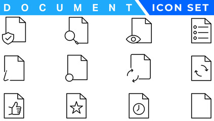 Document line icon set. Documents symbol collection. Different documents icons vector illustration