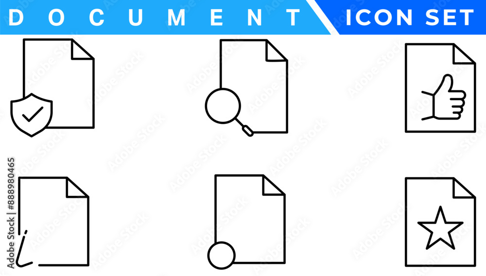 Poster document line icon set. documents symbol collection. different documents icons vector illustration