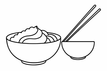chopsticks lunch food cooking dish illustration