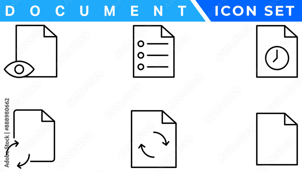 Poster document line icon set. documents symbol collection. different documents icons vector illustration