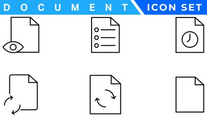 Document line icon set. Documents symbol collection. Different documents icons vector illustration