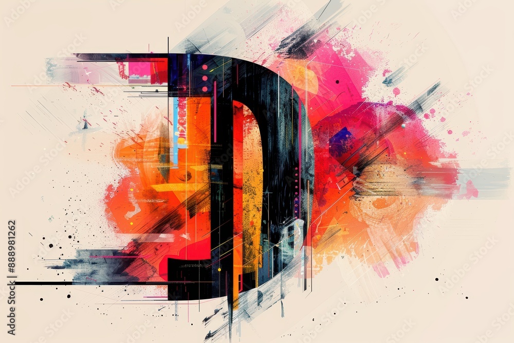 Fototapete a bold and dynamic illustration of the letter i with sharp lines and vibrant colors perfect for eye-