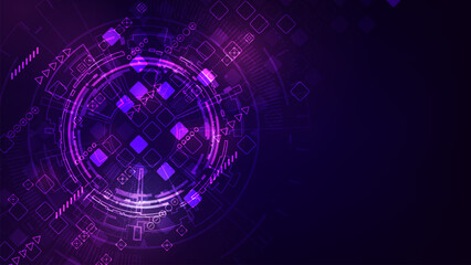 Digital hud circle tech technology big data concept adstract background.