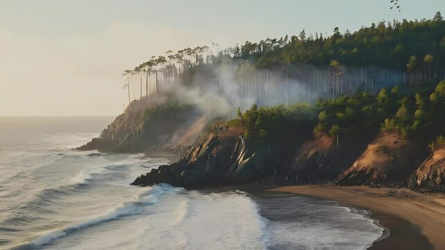 Harmony of Beach, Forest and Hills in Inseparable Beauty