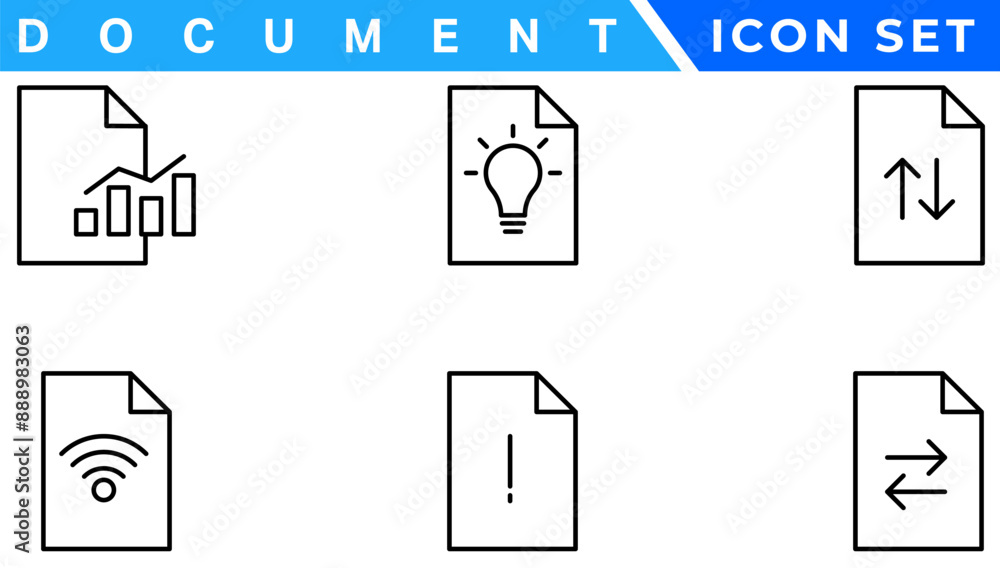 Aufkleber document line icon set. documents symbol collection. different documents icons vector illustration