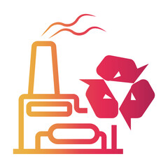 recycling plant Line Gradient Icon