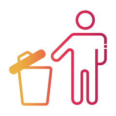 throw away Line Gradient Icon
