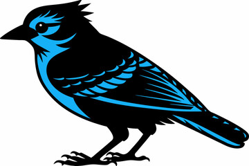a blue jay silhouette vector illustration 
