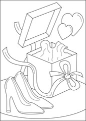 heel love wedding coloring book page