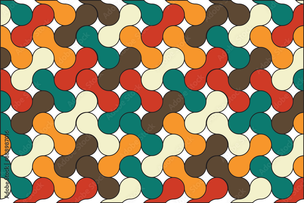 Poster seamless geometric pattern background, vector abstract circles,bauhaus pattern background, with retr