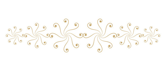 Gold Text Divider Isolated on White