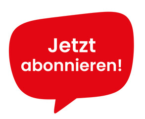 Jetzt abonnieren Button CTA rote Sprechblase Bubble