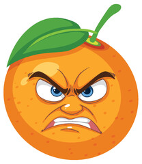 Angry Orange Cartoon Character