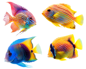 Fishes on transparent background