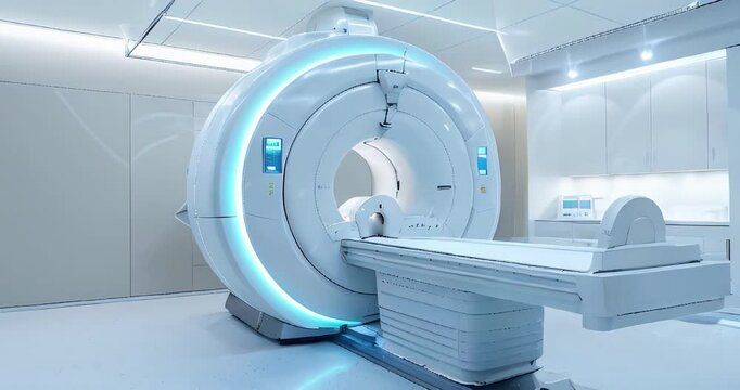 modern high-tech MRI machine in a medical office