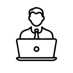 vector icon business person with laptop	