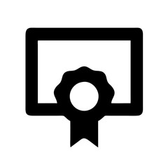 Icon letter with certificate, victory and prize grant	