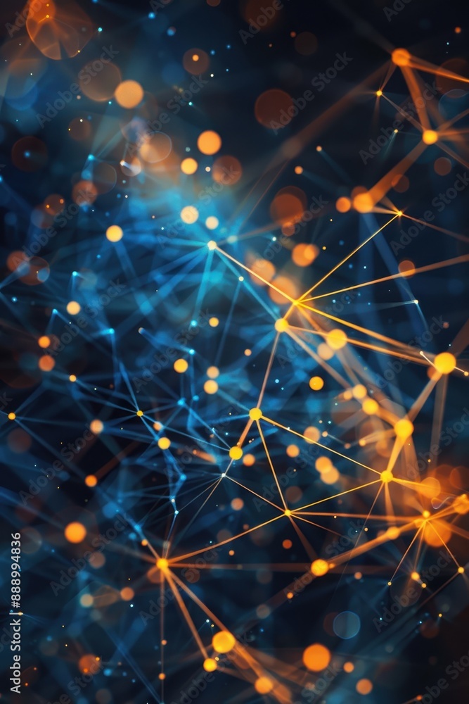 Poster a blurry image of a colorful, glowing line of dots. the image is abstract and has a dreamy, ethereal