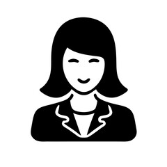 secretary girl icon with a bob hairstyle and blouse