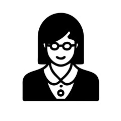 secretary girl icon wearing glasses