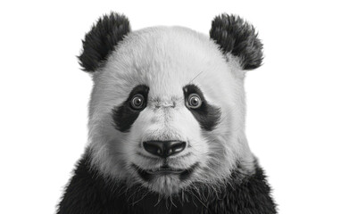 Obraz premium A panda looks directly at the camera with a curious expression