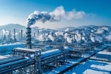 Naklejka premium view of a gas processing plant