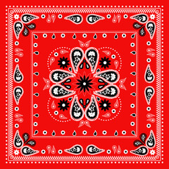 Red Paisley Scarf Fabric Wallpaper Patchwork Pattern