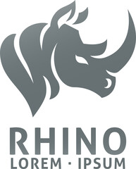 Rhino Rhinoceros Animal Design Icon Mascot Concept