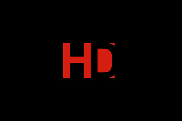 This is a logo for the letter H with negative space D in red, suitable for company logos with the initials letters H and D, distros, electronics shops, clothing shops, printing, books, garments