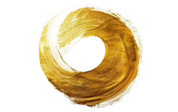Golden Circular Brushstroke