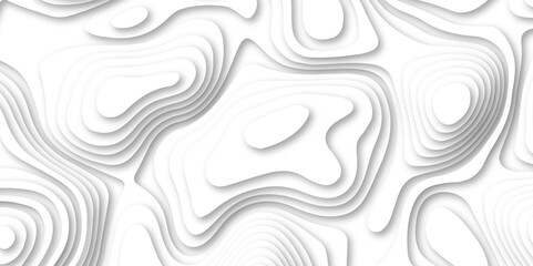 Abstract white color papercut realistic decoration texture design. modern white 3d luxury papercut wave line pattern background. geometry wallpaper, banner, poster vector illustration .