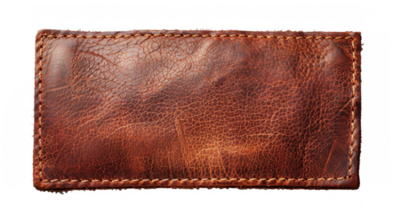 Brown Leather Patch with Stitching